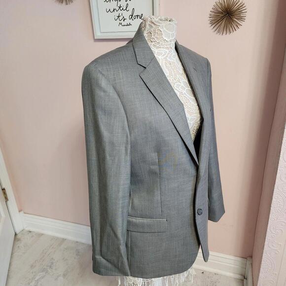 gray Caravelli Blazer Sport Coat Mens 40R Gray Double Vented Viscose Blend WWW18 - Picture 2 of 16